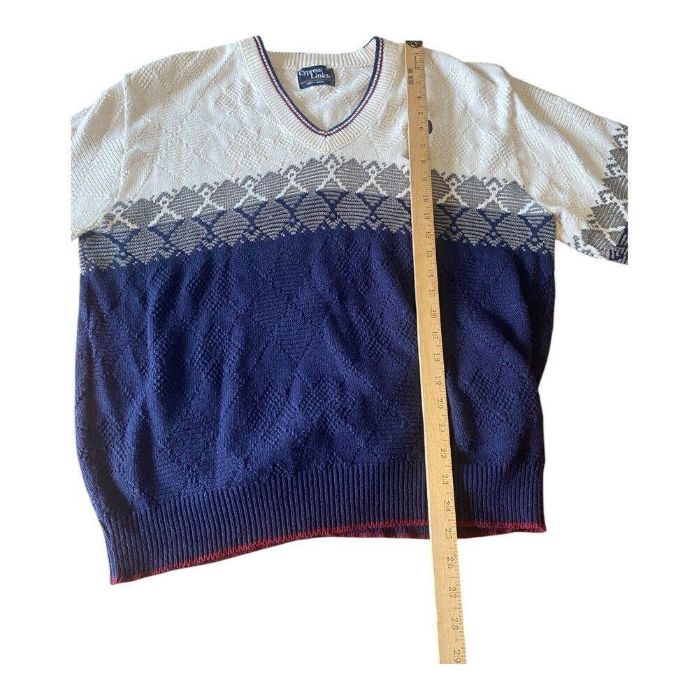 Cypress Links Sweater Pullover Golf Vneck Embroidered Golfer Cotton Sz L - Picture 11 of 12